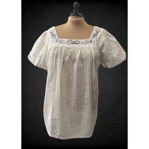 AVEOLOGY Misty Embroidered Ivory Blouse, NEW! Size 20